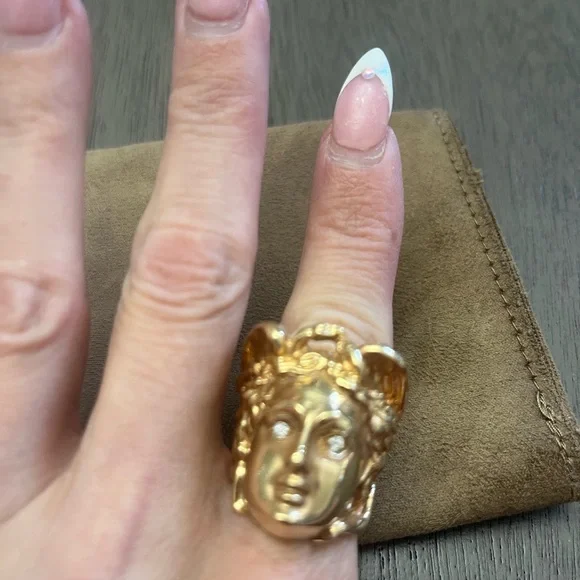 Gold Medusa Statement Ring - Picture 1 of 6
